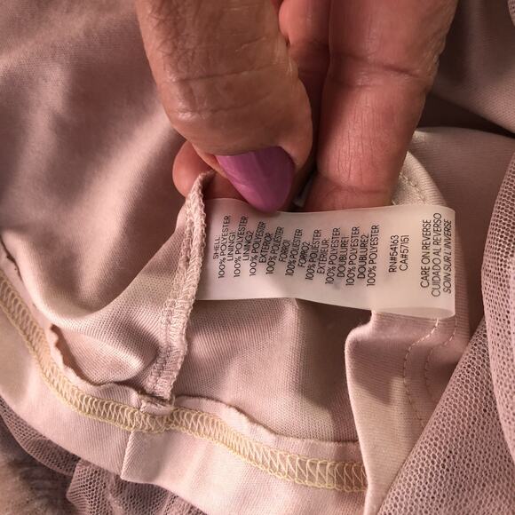 CALVIN KLEIN Embroidered Gown Blush Pink Sz 4 Floor Length Dress Cap Sleeve Prom - Picture 15 of 16